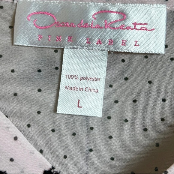 oscar de la renta pink label pastel pink polka dot lace camisole tank blouse - Picture 3 of 4